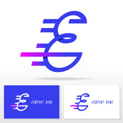 Letter E logo icon design template elements