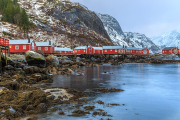Nusfjord the oldest fishing village in Lofoten, Norway