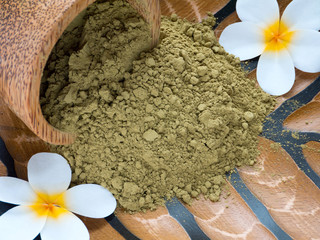 Tiare flowers and henna powder