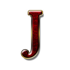 Letter J - precious stone is red