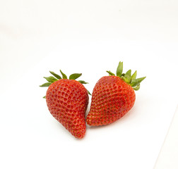 strawberries isolated tow fresh
