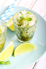 Lime and mint granita