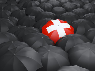 Umbrella with flag of switzerland