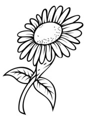 Retro Sunflower Drawing