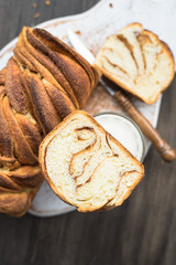 Closeup of the Slice of Cinnamon Swirl Bread