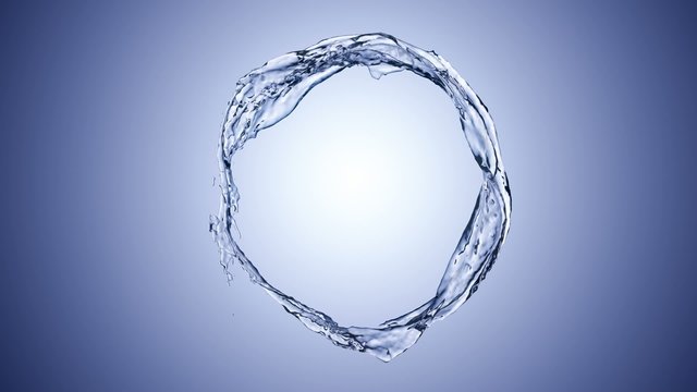 Water circle on light blue (seamless loop, alpha matte)