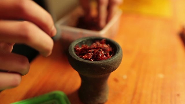 Man made hookah with fruit tabacco
