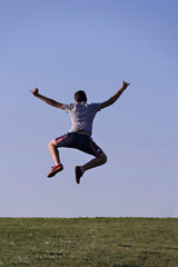 Man jumping on the field