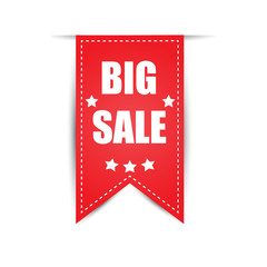Labels big sale red vector illustration