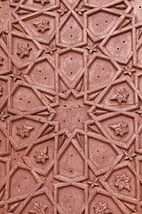 Brass craftsmanship on a door at the Bibi-ka-Maqbara. Aurangabad