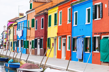 Fototapeta na wymiar Painted houses in Italy