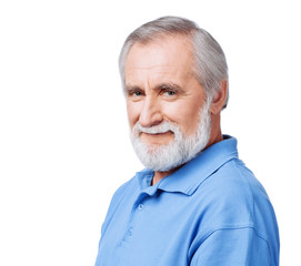 Closeup portrait of a smiling senior