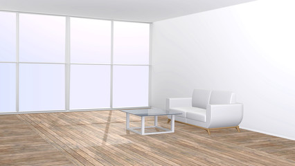 Sofa and table in living room