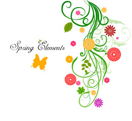 Spring floral art background