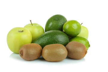 kiwi, lime, apple and avocado