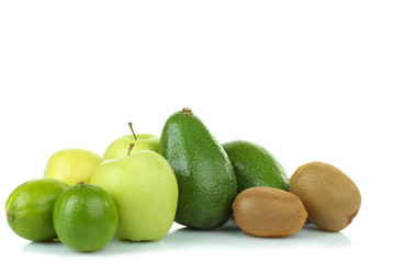 kiwi, lime, apple and avocado