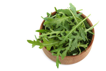 arugula in a saucer isolated