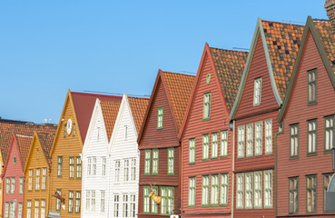 Historic buildings of Bryggen in the City of Bergen, Norway