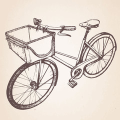 Hand drawn vintage/retro bicycle. Vector