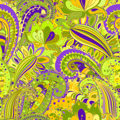 Floral motif ethnic seamless background.