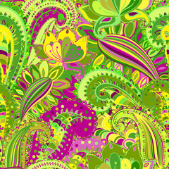 Floral motif ethnic seamless background.