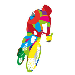 Fototapeta premium Abstract colorful cyclist