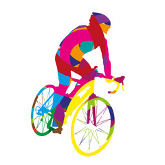 Obraz premium Abstract colorful cyclist