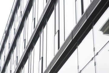 glass wall of office building