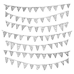 Hand drawn pen and ink style illustration of bunting - 81343100