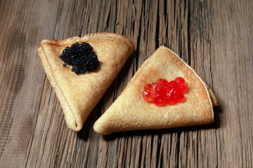 pancakes with caviar