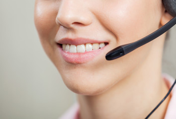 Smiling Female Customer Service Representative