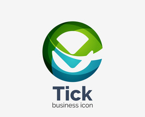 Modern tick abstract wave logo design