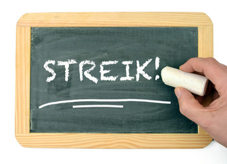 Streik Holztafel