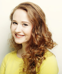 Fototapeta premium luxurious blonde with curly hair