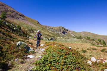 Naklejka premium Mountain bike in montagna