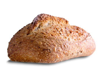 Edge View of Tasty Rye Bread on White Background