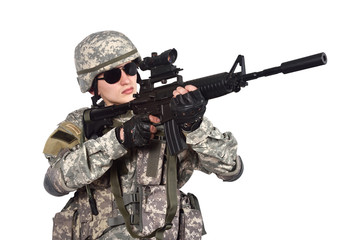 US soldier with rifle