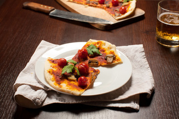 Pizza with mushrooms