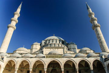 Fototapeta na wymiar Great Suleymaniye mosque, Istanbul, Turkey
