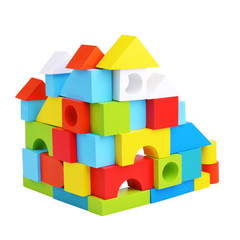bright house out of blocks