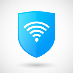 Shield icon with a radio signal