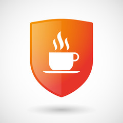 Shield icon with a cup of coffee