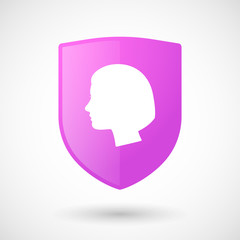 Shield icon with a female head