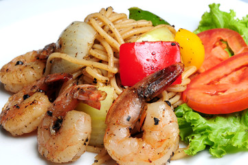 Spicy Spaghetti Shrimp 