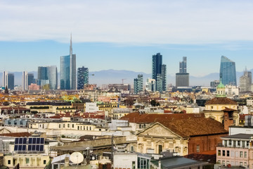 Fototapeta premium Skyline nowoczesnej dzielnicy Mediolanu
