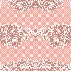 Lace seamless pattern with flowers
