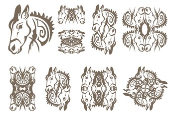 Obraz premium Donkey symbols in tribal style