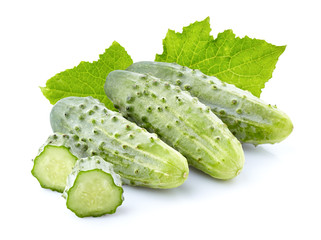 Cucumber with leaves