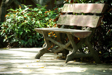 Old Public Bench in the park