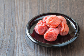 Umeboshi , Japanese traditonal food salt plums or pickled plums